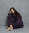 Nightwear Mira flanellpyjamas. marine-burgunder