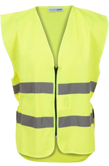 Refleksvest med glidelås gul
