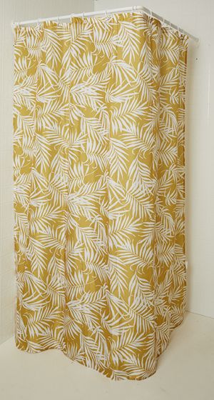Dusjgardin 180x200cm sennep-hvit sennep/hvit