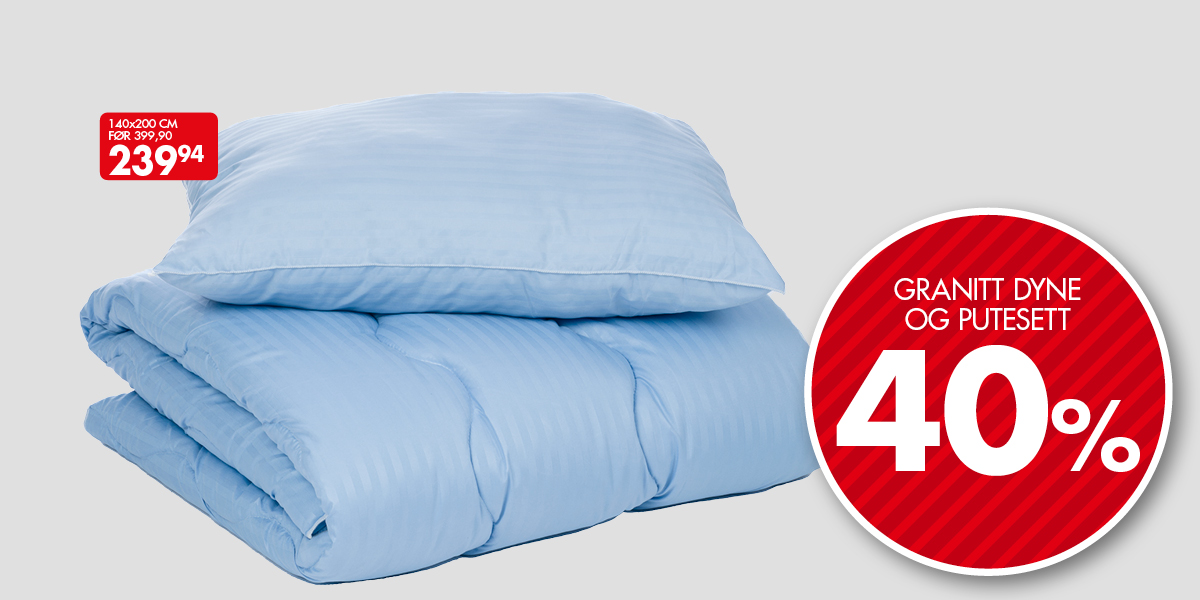 Dyne og pute tilbud -40%