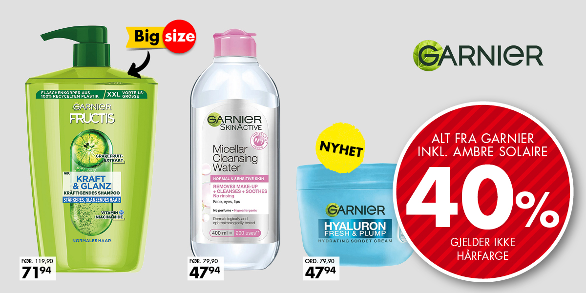 Alt fra Garnier -40%