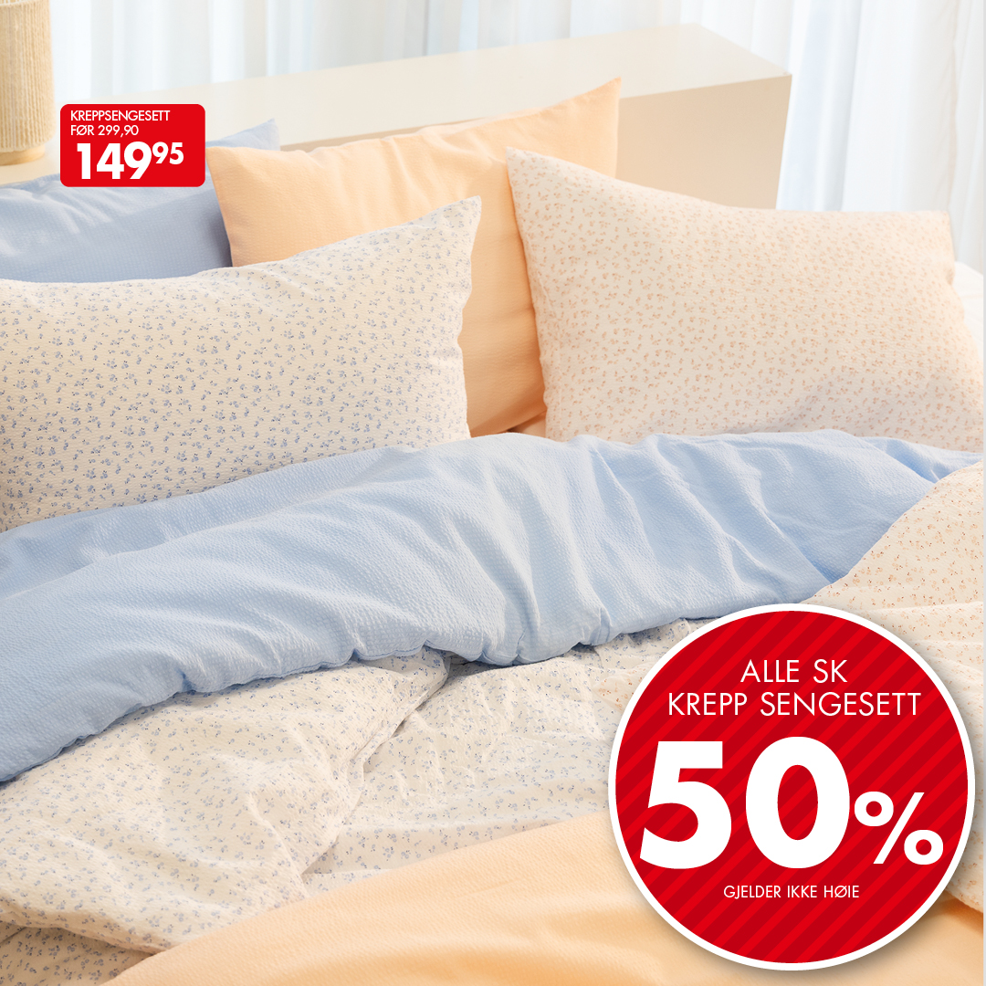 Kreppsengesett tilbud -50%