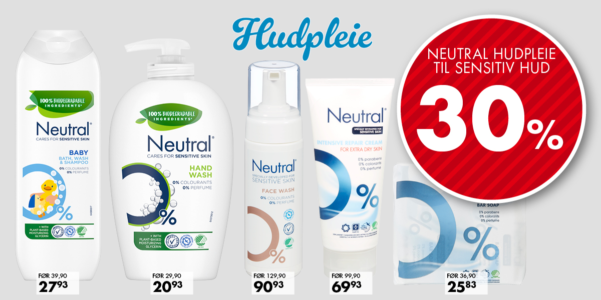 Neutral hudpleie -30%