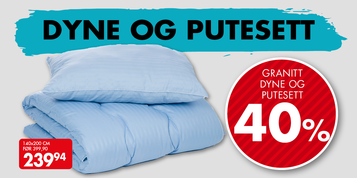 Dyne og pute tilbud -40%